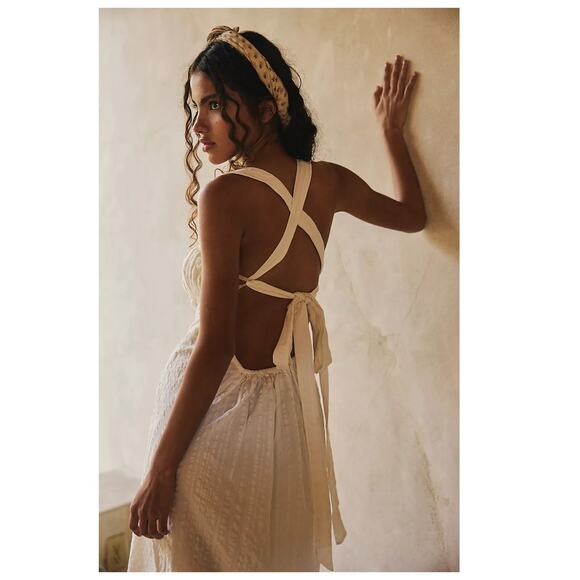 Free People Poppy Cotton Seersucker Midi Dress Size Small - Picture 3 of 13